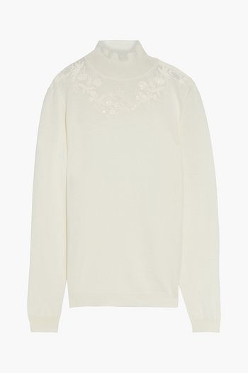 ETRO Embellished wool and silk-blend turtleneck sweater