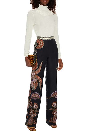 ETRO Embellished wool and silk-blend turtleneck sweater