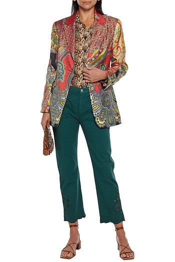ETRO Printed silk-twill blazer