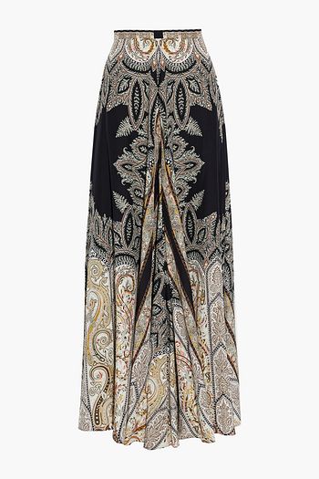 ETRO Printed silk crepe de chine maxi skirt