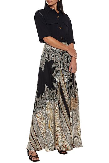 ETRO Printed silk crepe de chine maxi skirt