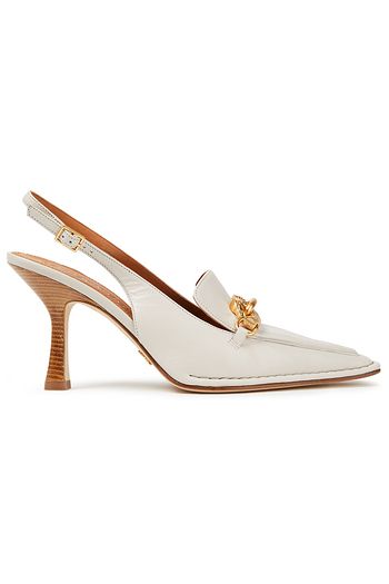 TORY BURCH Jessa Slingback-Pumps aus Leder mit Verzierung