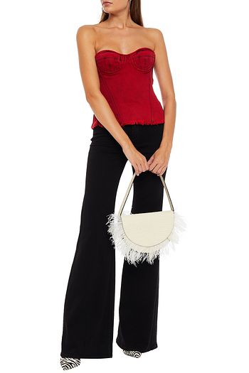 MARQUES' ALMEIDA Strapless shirred denim top