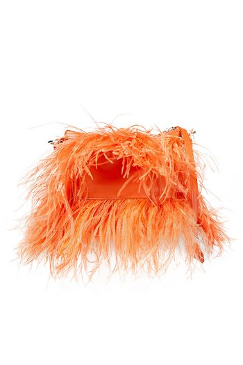 MARQUES' ALMEIDA Ostrich feather-trimmed leather shoulder bag