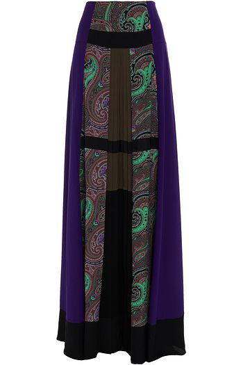 ETRO Printed silk crepe de chine maxi skirt