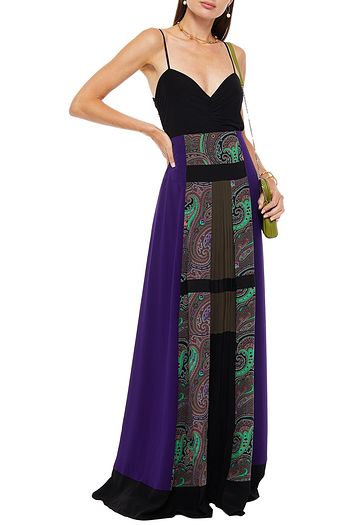 ETRO Printed silk crepe de chine maxi skirt
