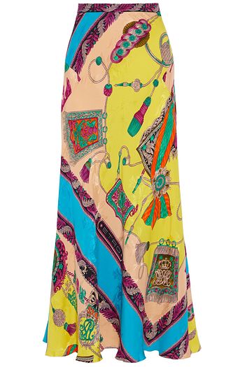 ETRO Printed satin-jacquard maxi skirt