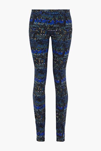 ETRO Printed stretch-wool crepe skinny pants