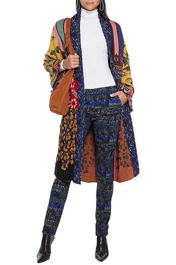 ETRO Printed stretch-wool crepe skinny pants