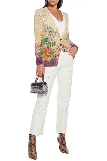 ETRO Appliquéd high-rise straight-leg jeans