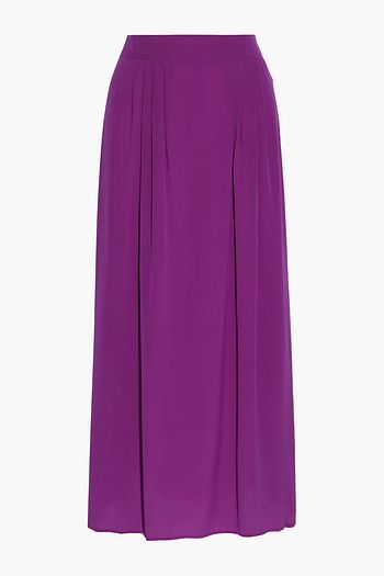 ETRO Pleated silk crepe de chine midi skirt