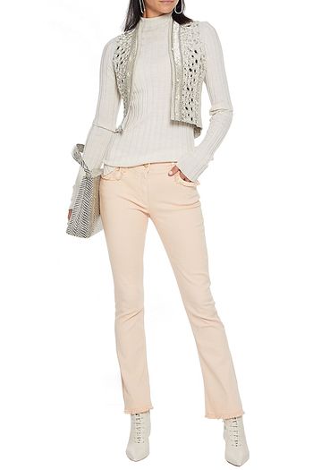 ETRO Frayed low-rise bootcut jeans