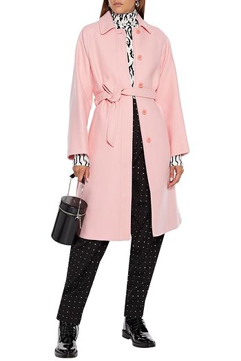 REDVALENTINO Belted wool-blend felt coat