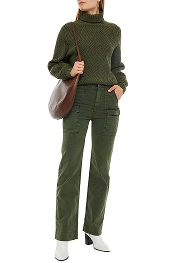 MOTHER The Rambler Patch Pocket cotton-blend gabardine straight-leg pants