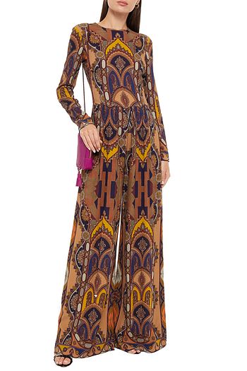 ETRO Pleated printed crepe jumpsuit