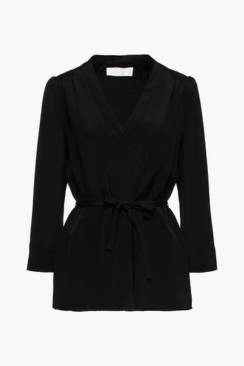 GOAT Brittany gathered silk-satin crepe blouse