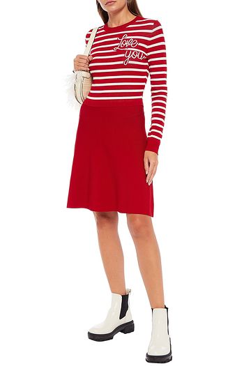 REDVALENTINO Striped jacquard-knit mini dress