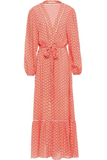 PALOMA BLUE Bowie printed crepe de chine maxi wrap dress