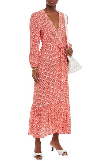 PALOMA BLUE Bowie printed crepe de chine maxi wrap dress