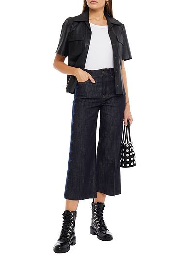REDVALENTINO Cropped high-rise wide-leg jeans