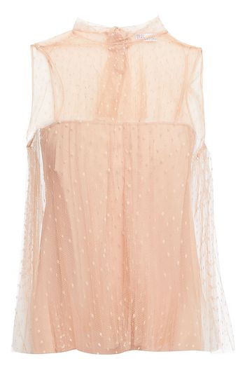 REDVALENTINO Pleated point d'esprit top