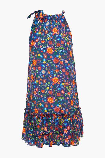 PALOMA BLUE Lola floral-print crepe de chine mini dress