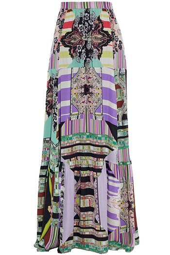 ETRO Gathered printed silk crepe de chine maxi skirt