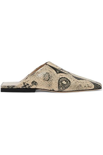 REJINA PYO Leo snake-effect leather slippers