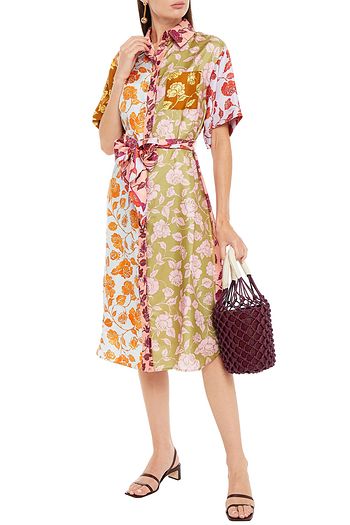 ZIMMERMANN The Lovestruck patchwork floral-print silk-twill midi shirt dress