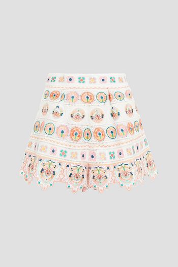 ZIMMERMANN Brighton embroidered macramé lace shorts