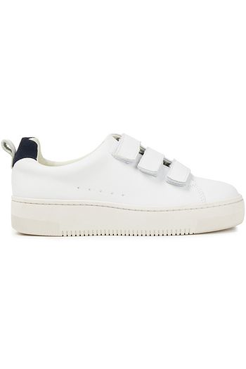 SANDRO Suede-trimmed leather sneakers