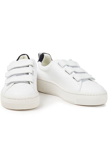 SANDRO Suede-trimmed leather sneakers