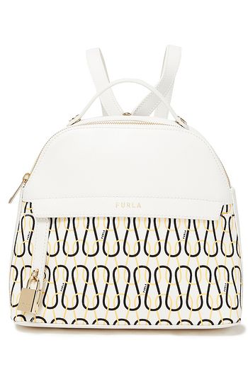 FURLA Rucksack aus strukturiertem Leder und Canvas mit Print