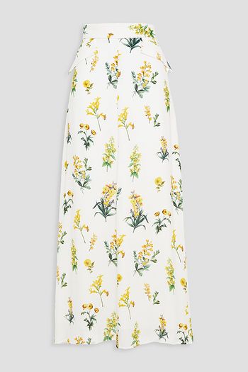 GOAT Floral-print crepe maxi skirt