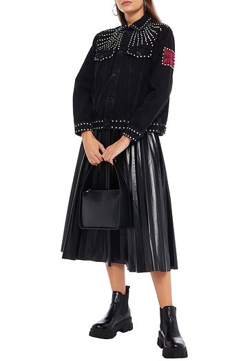 SANDRO Jeansjacke mit Kristallverzierung