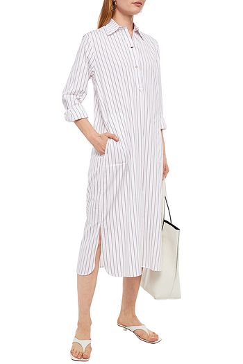 ERES Pinstriped cotton-poplin midi shirt dress