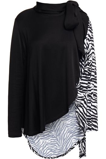 MM6 MAISON MARGIELA Drapiertes Oberteil aus Stretch-Jersey mit Zebraprint