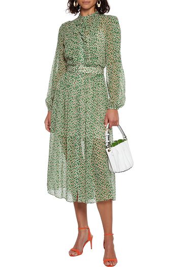 SALONI Raquel belted ruffled floral-print silk-chiffon midi dress