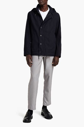SANDRO Cotton-gabardine hooded coat