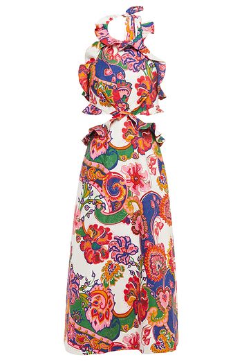 ZIMMERMANN The Lovestruck ruffled printed linen midi dress