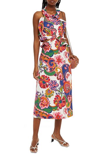 ZIMMERMANN The Lovestruck ruffled printed linen midi dress