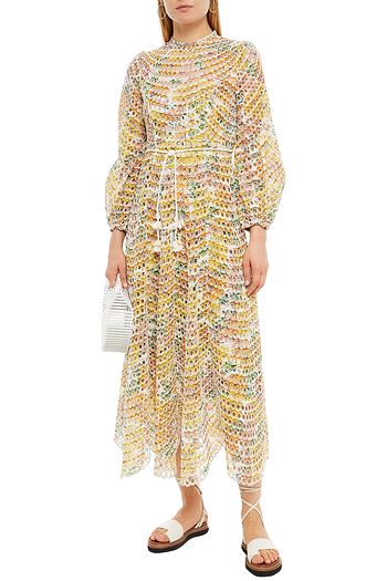ZIMMERMANN Poppy floral-print broderie anglaise midi dress
