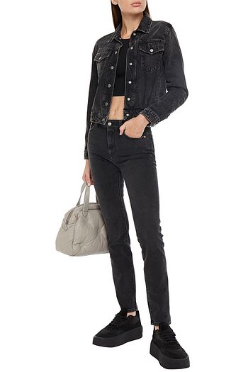 MM6 MAISON MARGIELA Halbhohe Skinny Jeans in Distressed-Optik