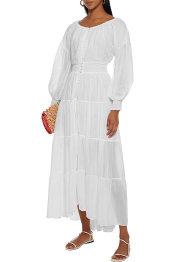 ALICE + OLIVIA Kiara tiered cotton and silk-blend voile maxi dress