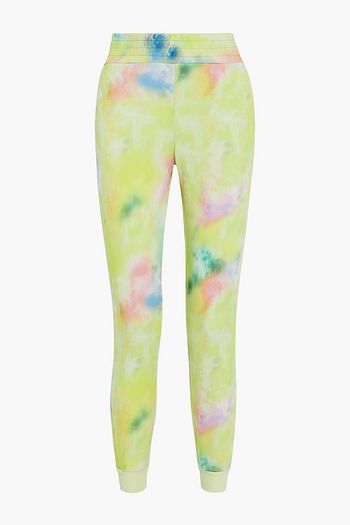 ALICE + OLIVIA Tie-dyed French cotton-terry track pants