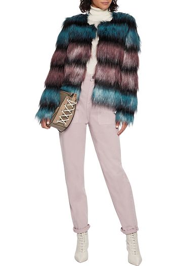 UNREAL FUR Elements striped faux fur jacket