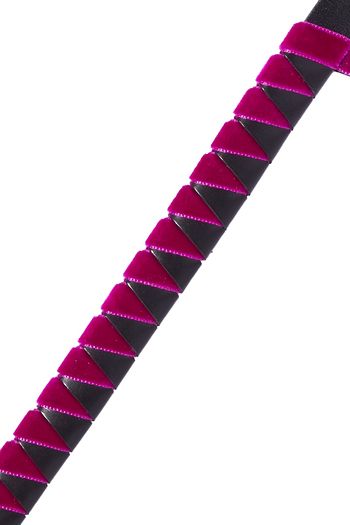 ETRO Velvet-trimmed leather belt