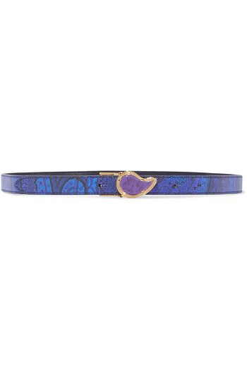 ETRO Embellished printed textured-leather belt