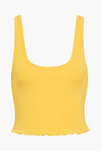ALICE + OLIVIA Kori cropped ribbed jersey tank