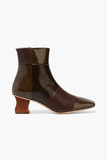 REJINA PYO Yuki patchwork smooth and patent-leather ankle boots
